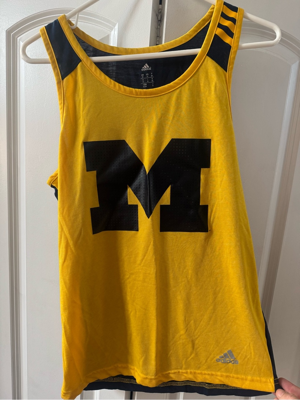 adidas Yellow and Black University M Athletic Tank